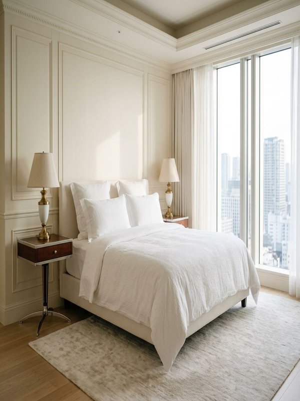 クラシック・エレガント ベッドサイドテーブル シンメトリー配置